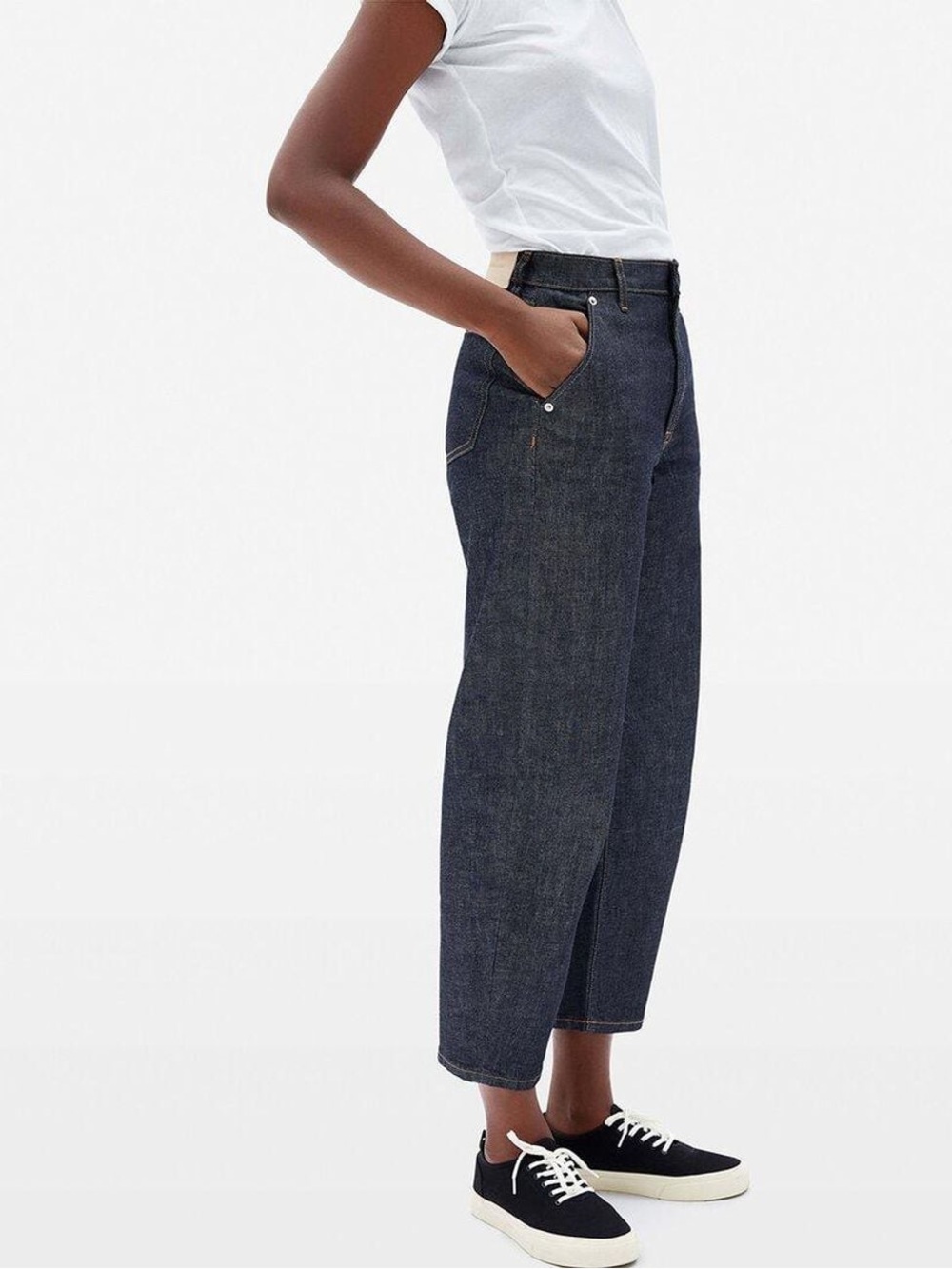 Everlane The Arc Jean Women's Dark Indigo High-Rise Barrel  Leg Jeans 27